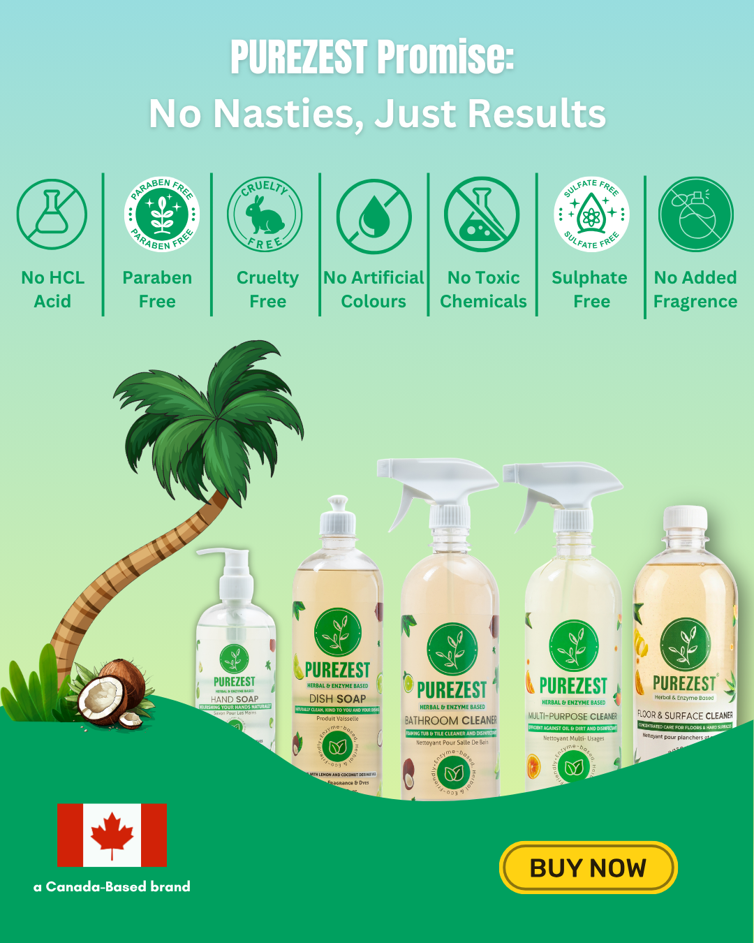 PUREZEST Bathroom Cleaner Refill – 1.9L Bulk Value Pack | Natural Enzyme Formula, Eco-Friendly, Tough on Soap Scum & Grime