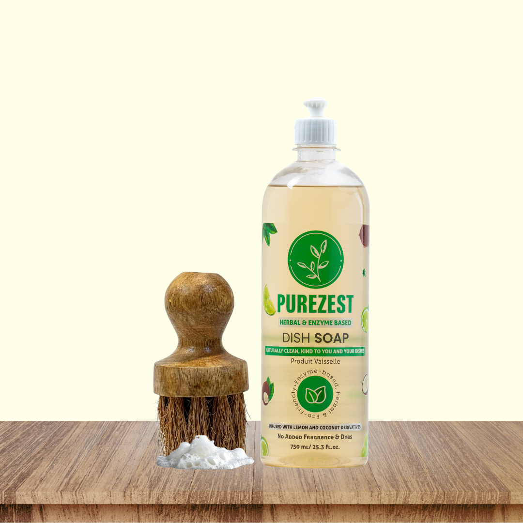 PUREZEST Wooden Scrubber – Natural Dish & Utensil Cleaning Brush