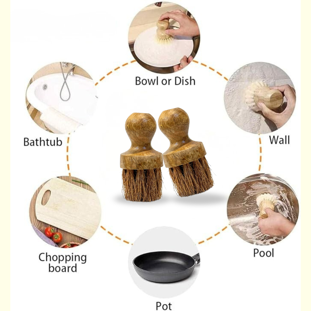PUREZEST Wooden Scrubber – Natural Dish & Utensil Cleaning Brush