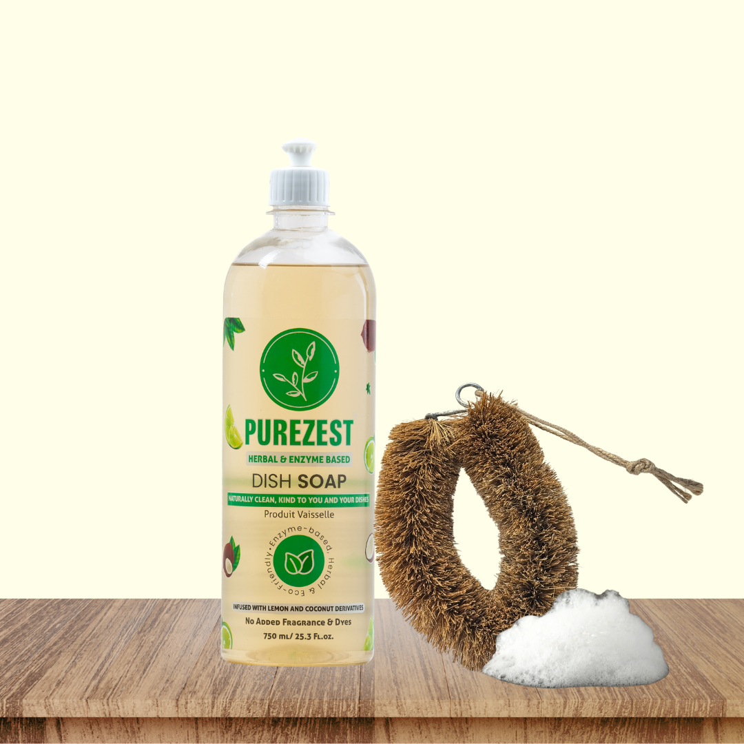 PUREZEST Natural Coconut Fibre Utensil Scrubber | Eco-Friendly & Plastic-Free