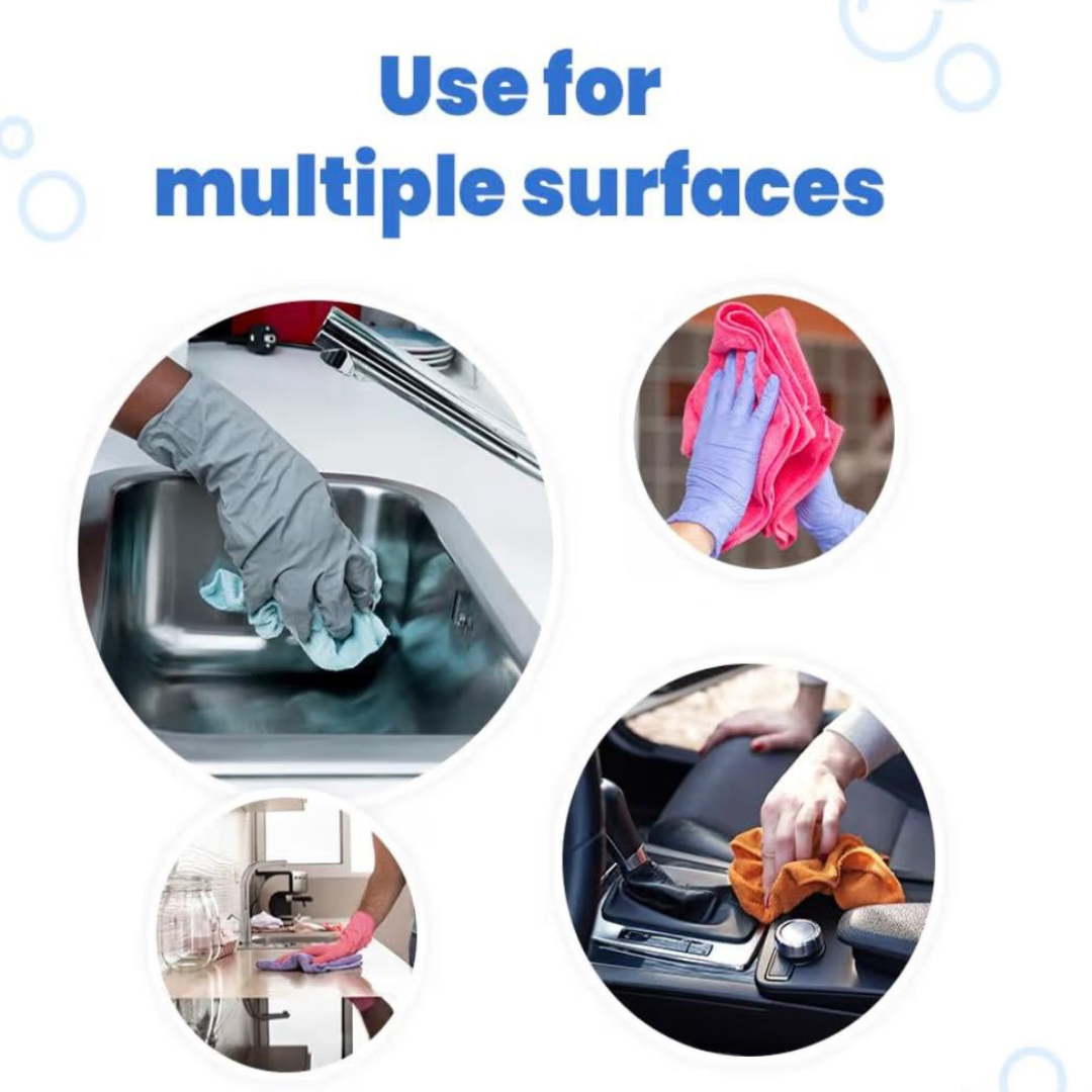 PUREZEST Premium Large Microfiber Cloths (2-Pack) | 40cm x 40cm Streak-Free Cleaning Towels for Home & Glass