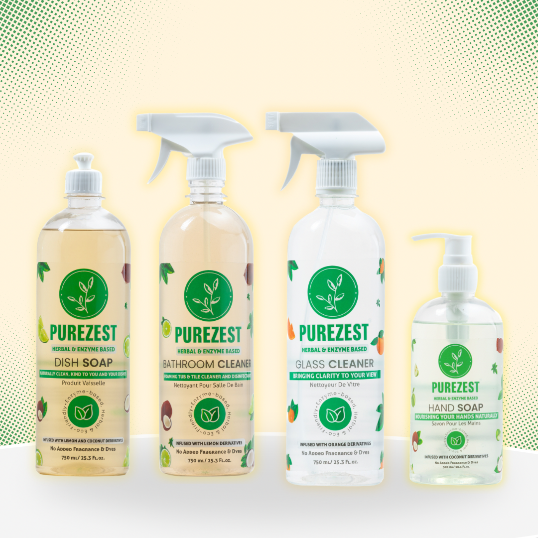 Combo - Dish Soap, Bathroom Cleaner, Glass Cleaner & Hand Soap