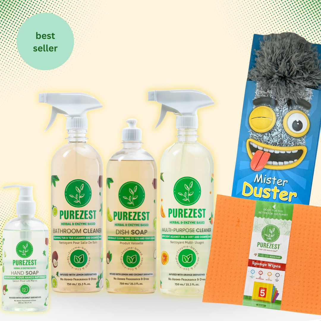 PUREZEST Complete Cleaning Kit Pro – The Ultimate Eco-Friendly Cleaning Combo for Every Corner of Your Home
