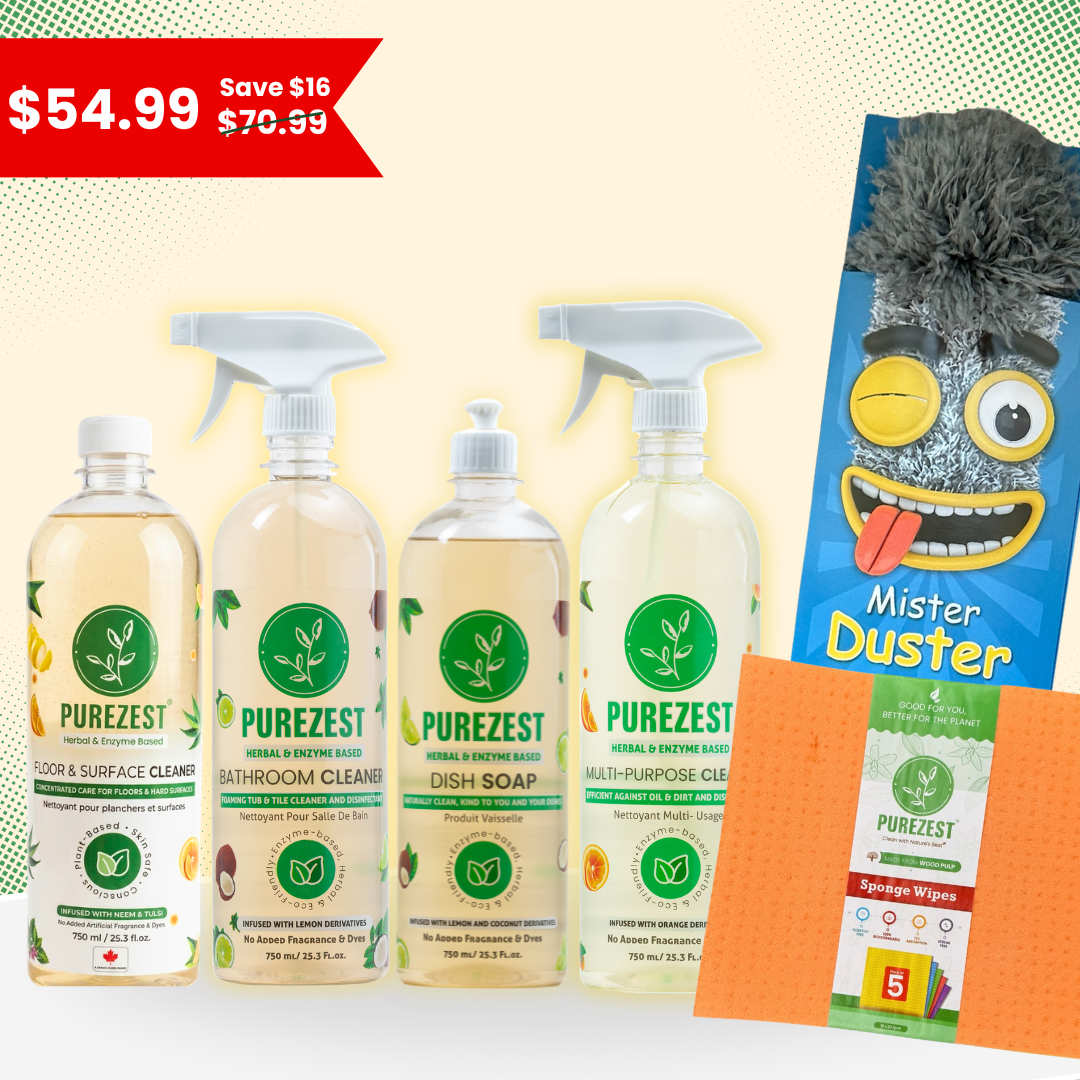 PUREZEST Complete Cleaning Kit Pro – The Ultimate Eco-Friendly Cleaning Combo for Every Corner of Your Home