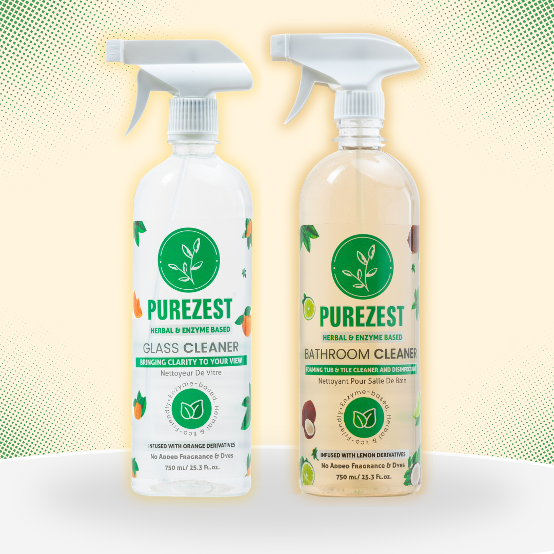 PUREZEST Streak-Free Glass & Bathroom Cleaner Duo | Removes Soap Scum