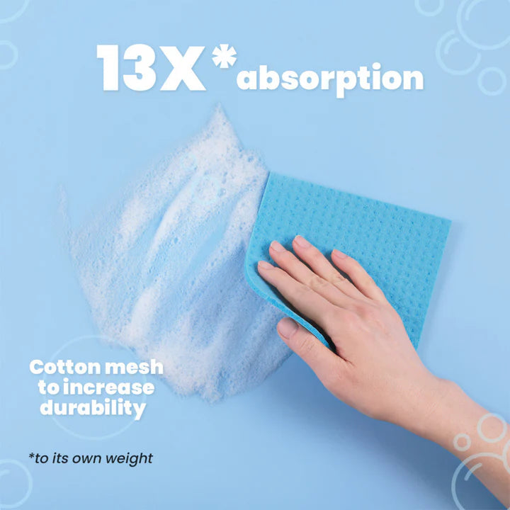 PUREZEST Sponge Wipes, for kitchen use, 13 X Absorption, 100% biodegradable